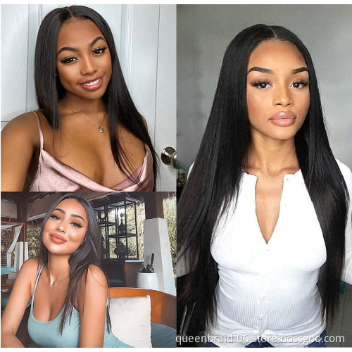 Transparent Lace Front Wigs Human Hair Straight Lace Front Wigs 4x4 HD Lace Closure Wigs Human Hair Pre Plucked Natural Color